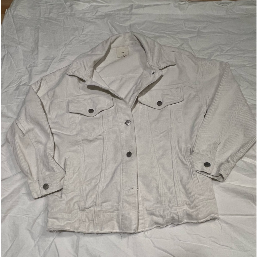 White corderoy oversized jacket